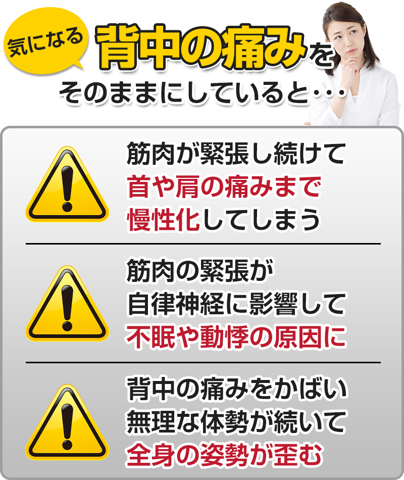 背中の痛みをそのままにしていると